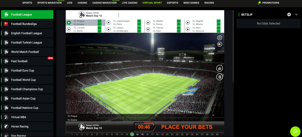 virtual sports betting velobet